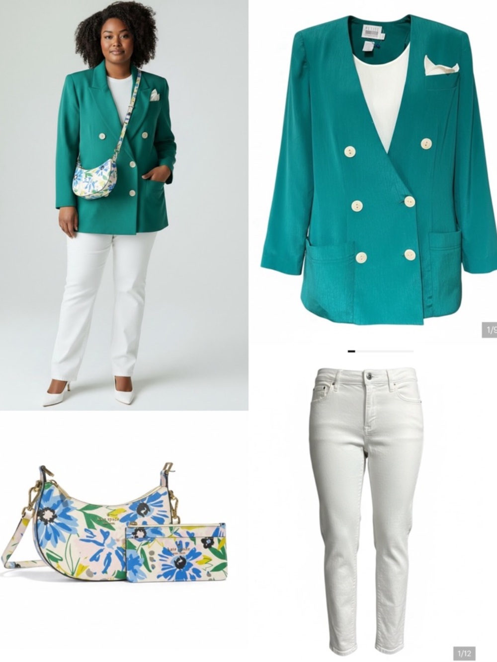 Spring Capsule | Ann Taylor white pants + Leslie Fay Blazer + Kate Spade bag